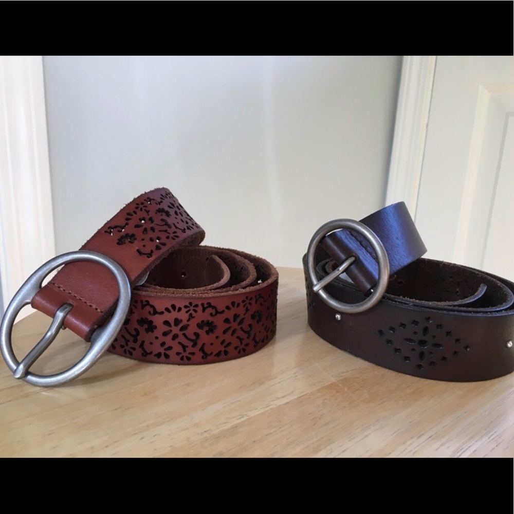 American Eagle Leather Belt Set